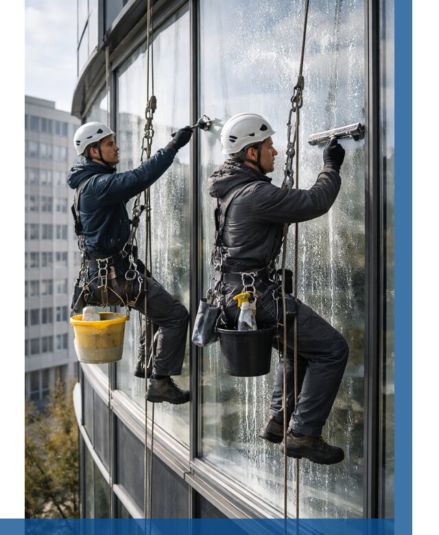 Мойка панорамных окон в Салавате от 373 р. заказать у ВЫСОТНИК-Слв