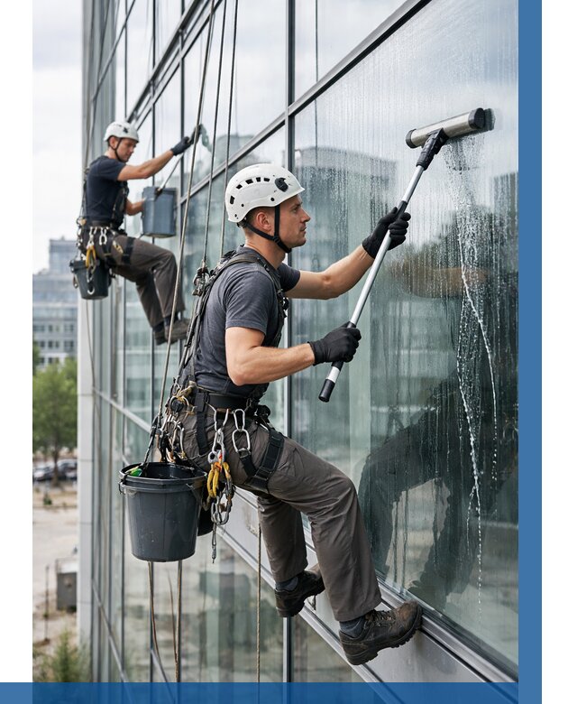 Мойка витражей альпинистами в Салавате от 747 р. под ключ|ВЫСОТНИК-Слв