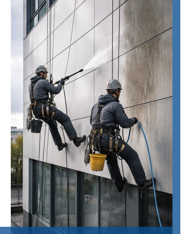 Мойка фасада из композита в Салавате по цене от 320 р. | ВЫСОТНИК-Слв