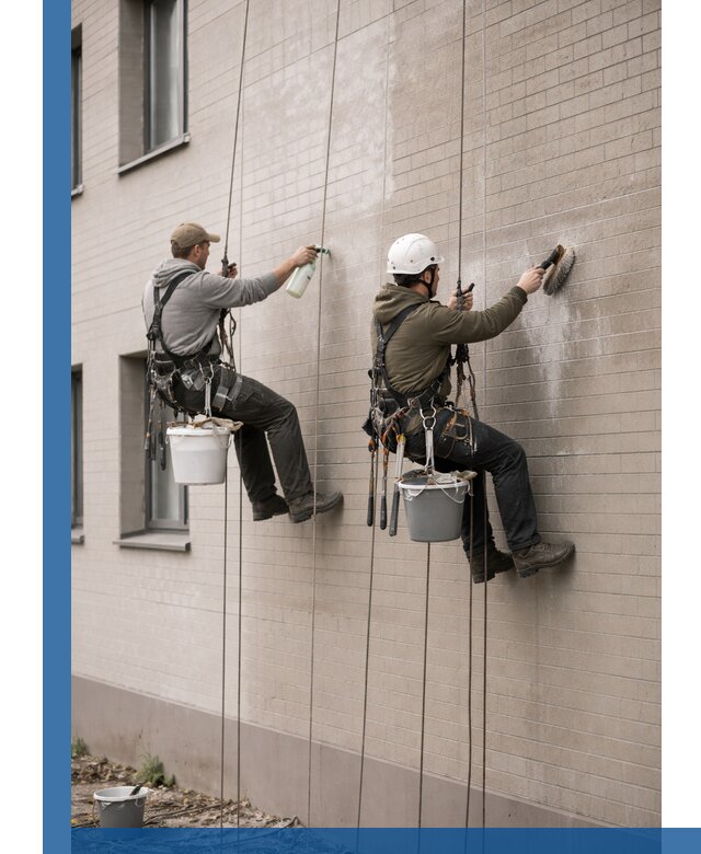 Удаление высолов с фасада зданий в Салавате без повреждений и следов
