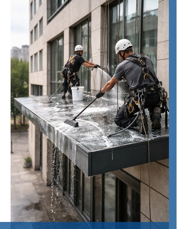 Мойка козырьков и навесов в Салавате от 3734 р. | ВЫСОТНИК-Слв