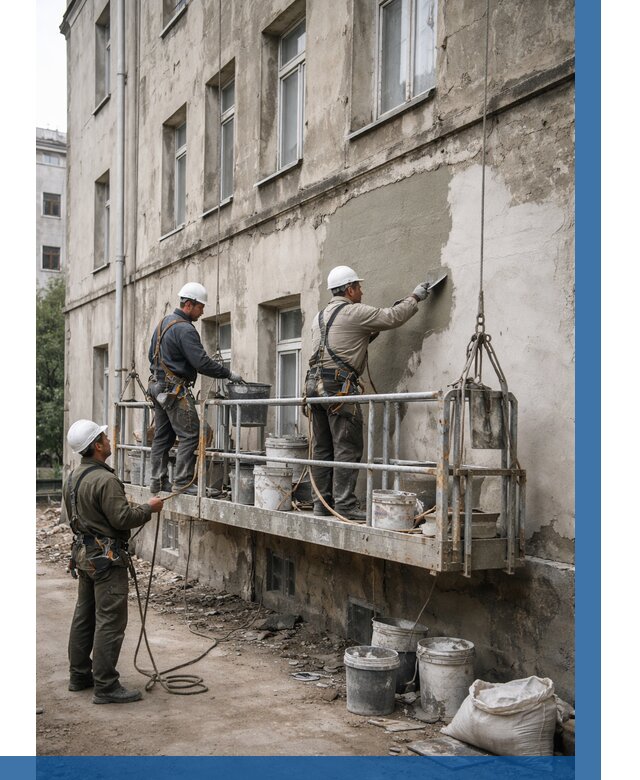 Капитальный ремонт фасада в Салавате от 4481 р. | ВЫСОТНИК-Слв