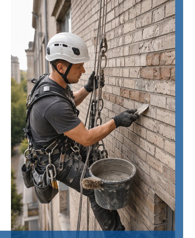 Ремонт кирпичной кладки фасада в Салавате от 1920 р. | ВЫСОТНИК-Слв