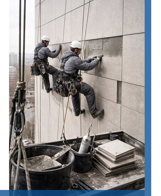 Ремонт фасада из керамогранита в Салавате от 2667 р. | ВЫСОТНИК-Слв