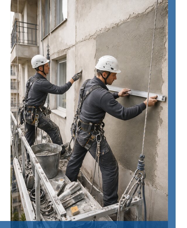 Штукатурка фасада на высоте в Салавате от 960 р. | ВЫСОТНИК-Слв