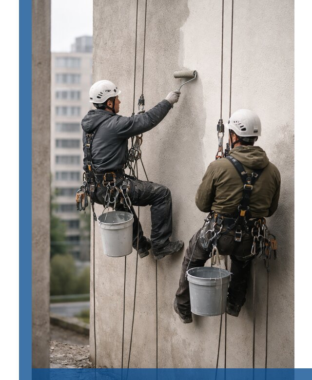 Покраска фасадов высотными альпинистами в Салавате с гарантией