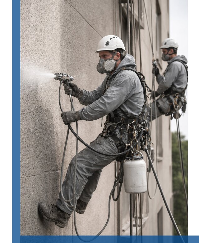 Безвоздушная покраска фасадов зданий в Салавате профессионально