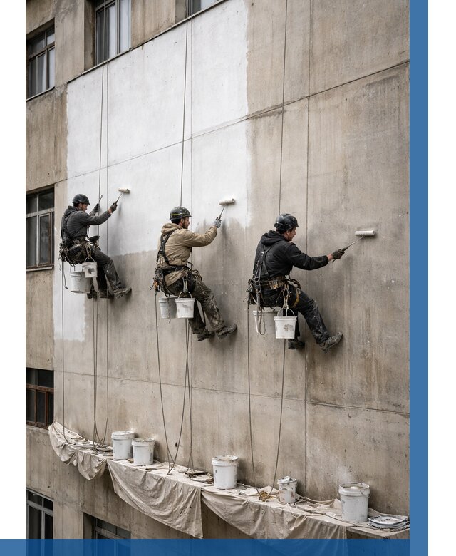 Покраска бетонного фасада в Салавате от 373 р за м2 | ВЫСОТНИК-Слв