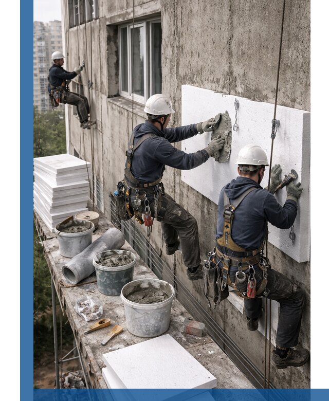 Утепление фасада пенополистиролом в Салавате под ключ