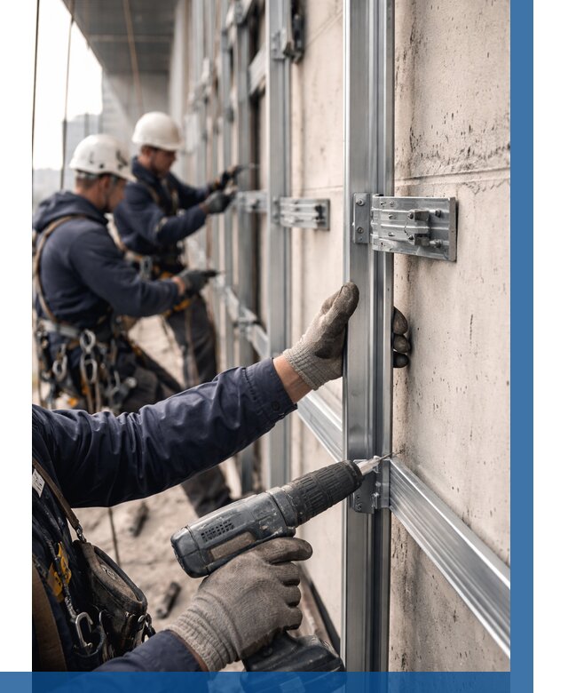 Монтаж подсистемы вентфасада в Салавате от 907 р. | ВЫСОТНИК-Слв