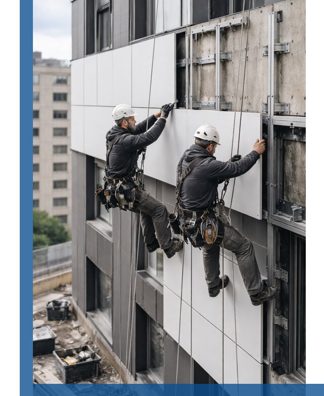 Монтаж композитных панелей фасада в Салавате под ключ