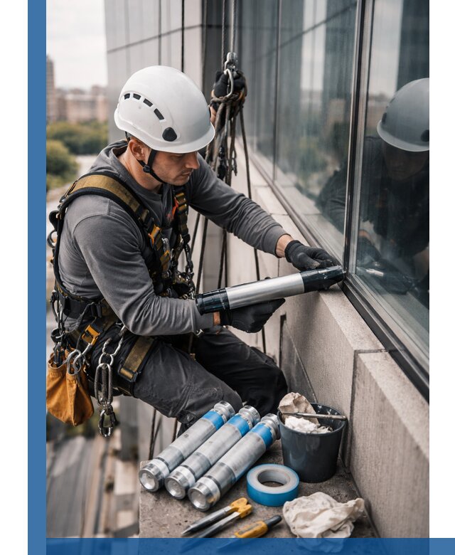 Герметизация стыков витража в Салавате для герметичных фасадов