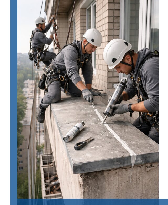 Герметизация балконного козырька в Салавате профессионально