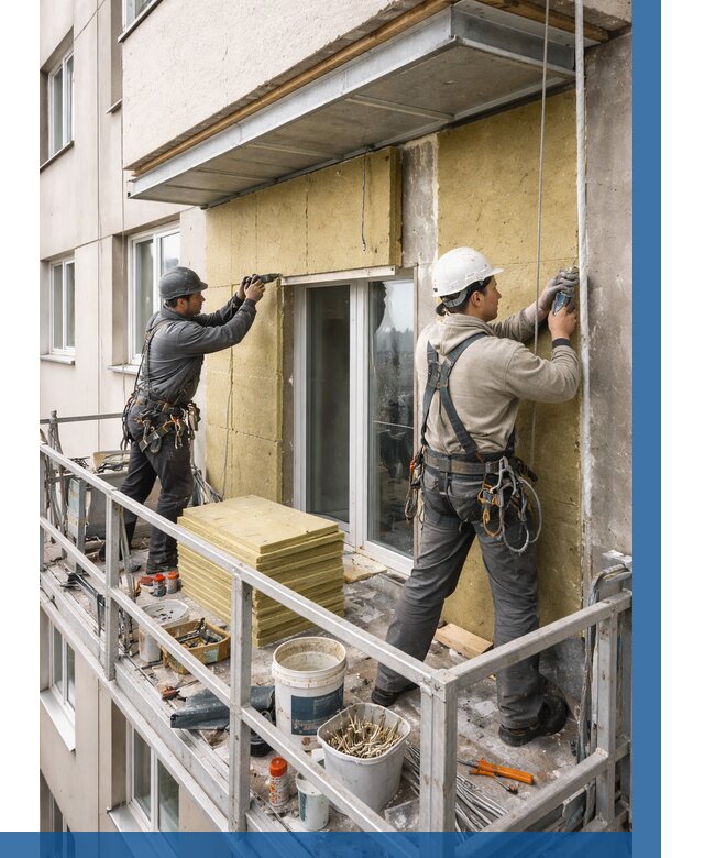 Утепление балкона снаружи в Салавате от 1707 р. под ключ ВЫСОТНИК-Слв