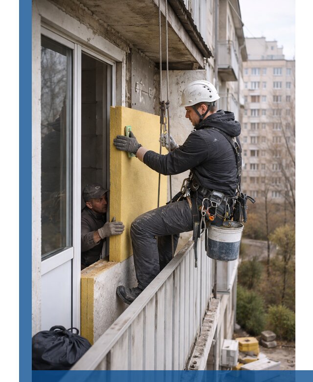 Профессиональное утепление балкона снаружи в Салавате под ключ
