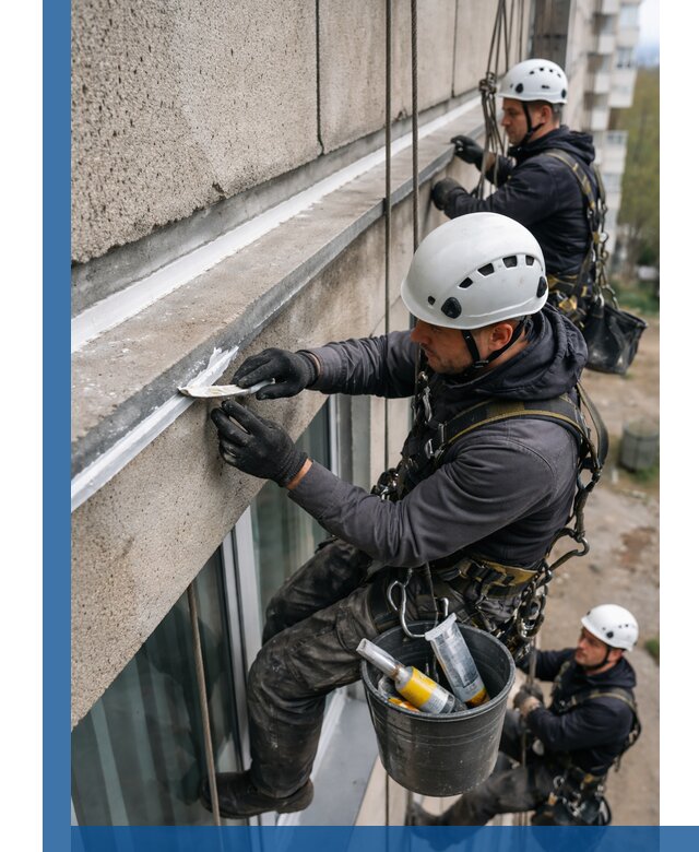 Герметизация примыкания балкона в Салавате под ключ с гарантией