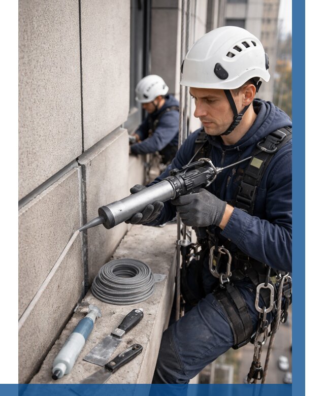 Герметизация деформационных швов фасада в Салавате от 747 | ВЫСОТНИК-Слв