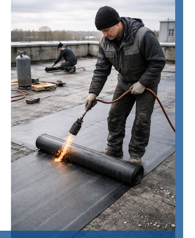 Ремонт наплавляемой кровли в Салавате от 747 р. | ВЫСОТНИК-Слв