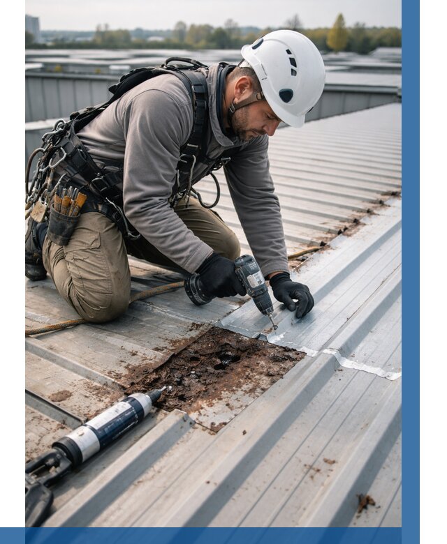 Ремонт профнастила на кровле в Салавате от 747 р. | ВЫСОТНИК-Слв