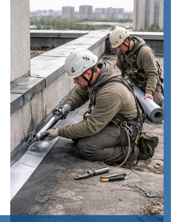 Ремонт кровельных примыканий в Салавате от 1280 р. | ВЫСОТНИК-Слв