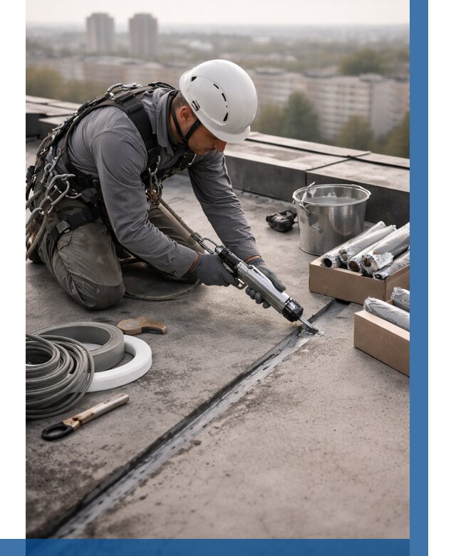 Герметизация швов кровли в Салавате от 480 р./м2 | ВЫСОТНИК-Слв