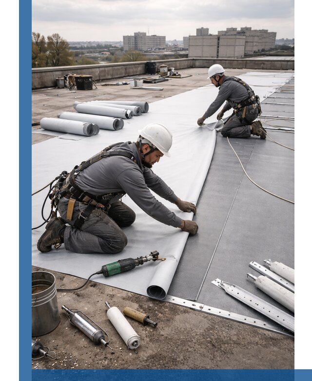 Монтаж мембранной кровли в Салавате для промышленных зданий