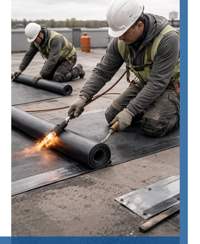 Монтаж наплавляемой кровли в Салавате от 907 р. — ВЫСОТНИК-Слв