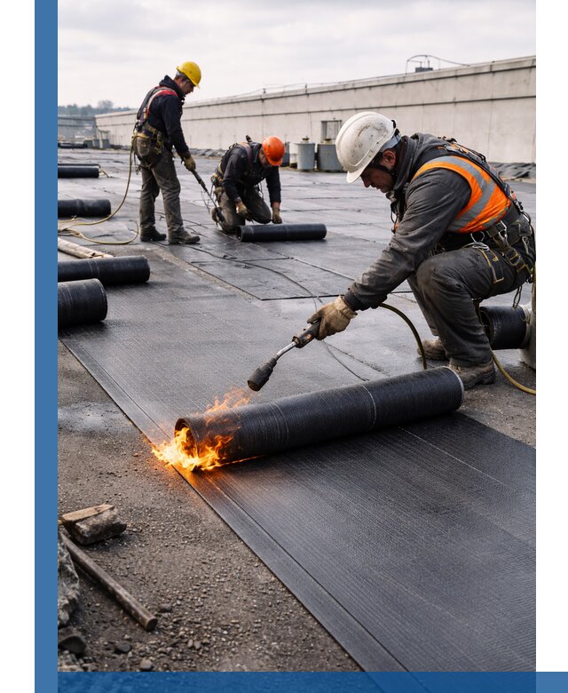 Монтаж наплавляемой кровли в Салавате профессионально