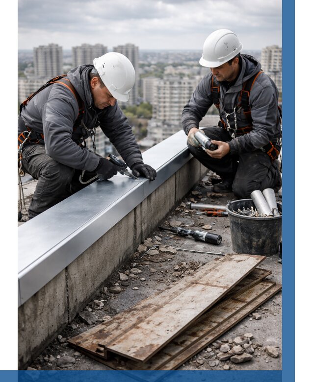 Замена парапетных крышек под ключ в Салавате от 1280 р. | ВЫСОТНИК-Слв