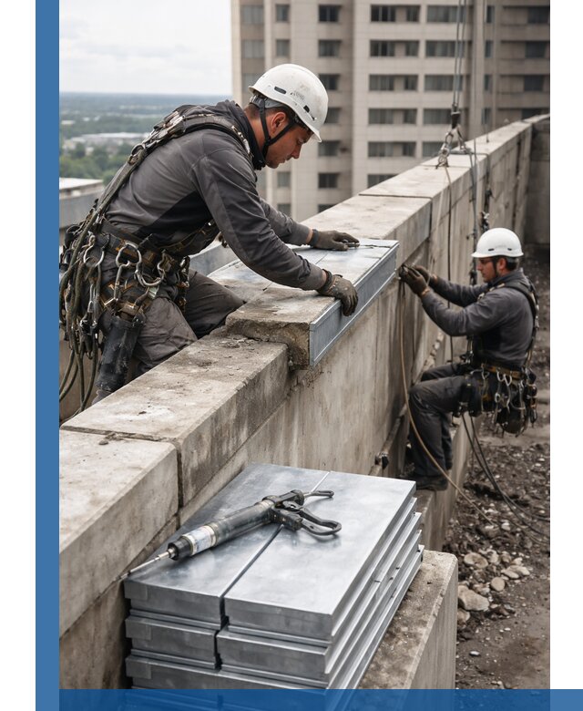 Замена парапетных крышек и установка новых в Салавате