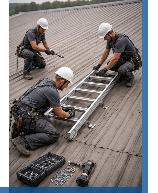 Монтаж кровельной лестницы в Салавате от 4801 р. | ВЫСОТНИК-Слв