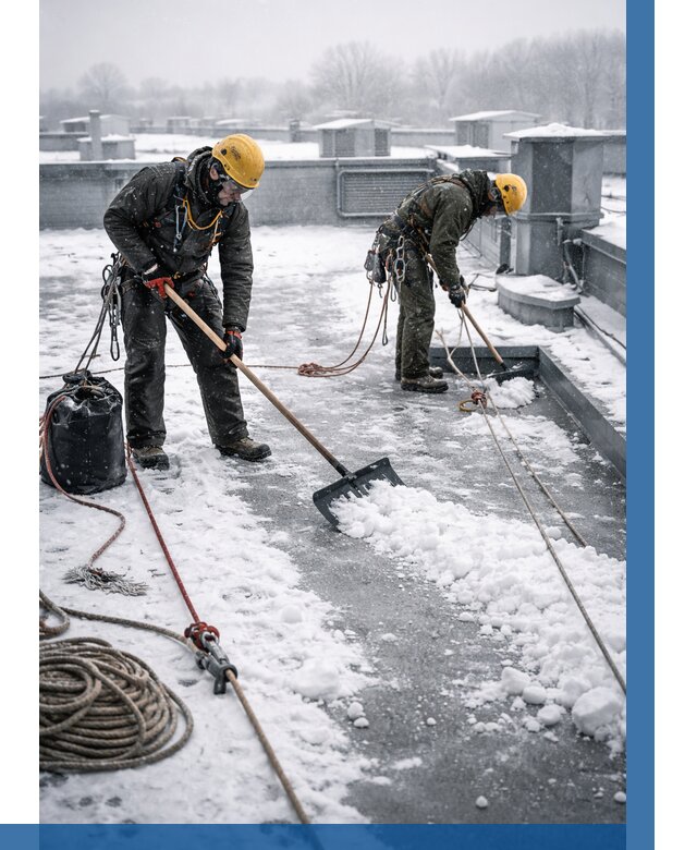 Очистка крыши от снега в Салавате от 8002 р. | ВЫСОТНИК-Слв