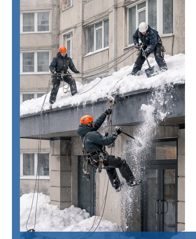 Безопасная очистка навесов от снега в Салавате круглогодично