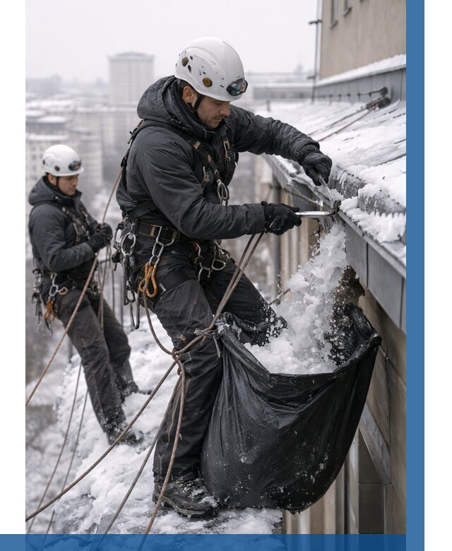 Аварийная очистка крыши в Салавате под ключ от 320 р. | ВЫСОТНИК-Слв