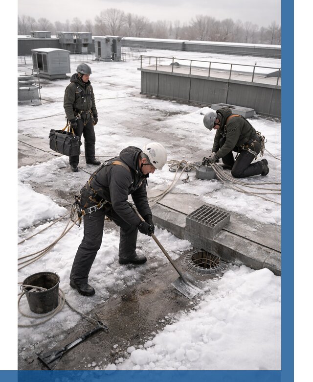 Абонентское обслуживание кровли зимой в Салавате от 8535 р. | ВЫСОТНИК-Слв