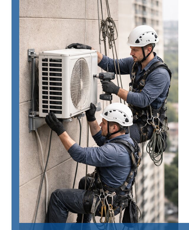 Монтаж внешнего блока кондиционера в Салавате установка и крепление