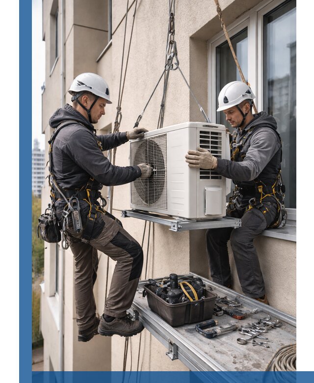 Перенос внешнего блока кондиционера в Салавате с монтажом и крепежом