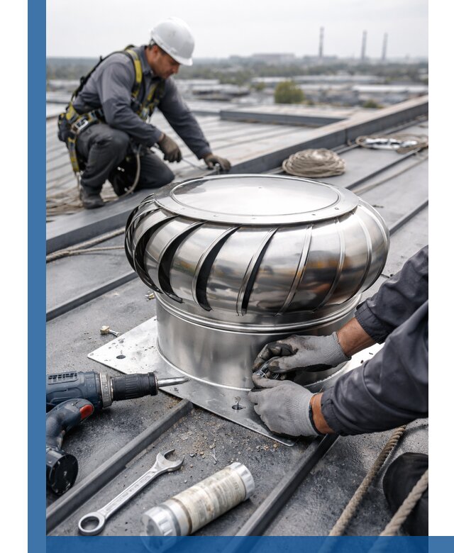 Установка дефлекторов на кровле в Салавате профессионально