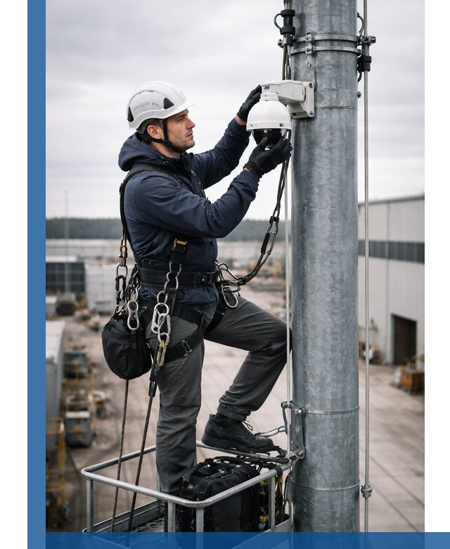 Профессиональная установка видеокамер на мачте в Салавате