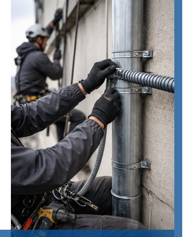 Монтаж гофры для кабеля в Салавате от 320 р. | ВЫСОТНИК-Слв