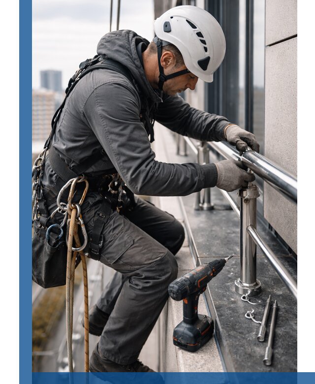 Монтаж ограждений на высоте в Салавате для зданий и конструкций