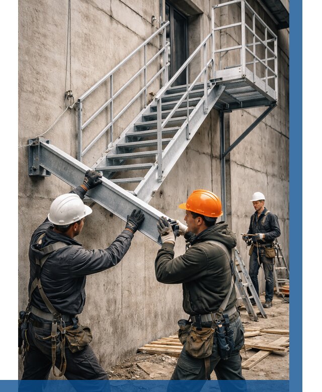 Монтаж металлических лестниц в Салавате от 16004 р. | ВЫСОТНИК-Слв