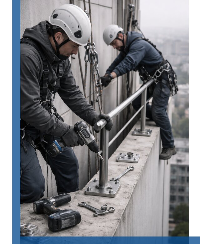 Монтаж перил на высоте в Салавате для жилых и промобъектов