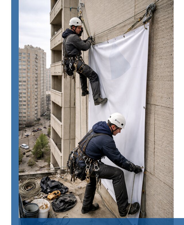 Профессиональный монтаж баннеров на фасаде в Салавате