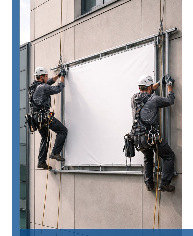 Монтаж наружной рекламной вывески в Салавате под ключ