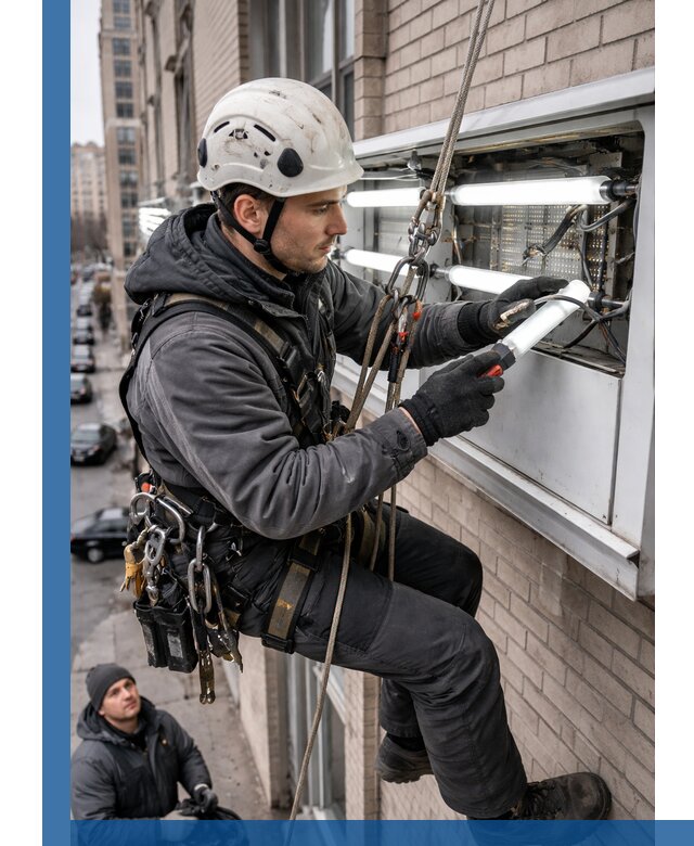 Профессиональная замена ламп в наружной вывеске в Салавате