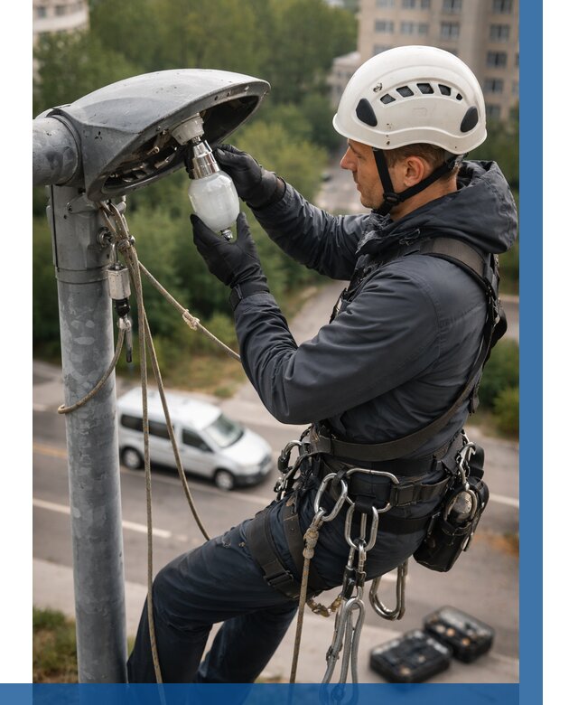 Замена ламп на высоте в Салавате от 2667 р. | ВЫСОТНИК-Слв