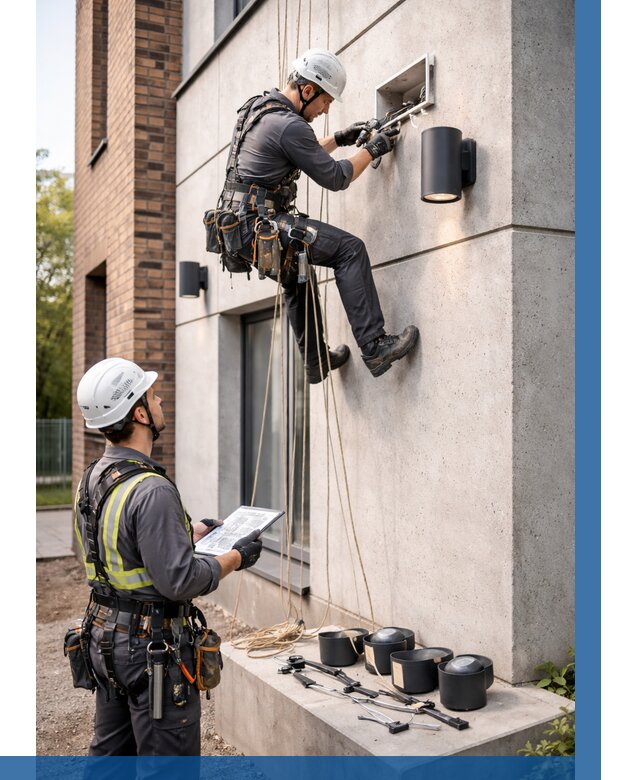 Монтаж фасадного освещения в Салавате от 2667 р. | ВЫСОТНИК-Слв