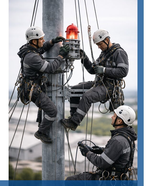 Монтаж заградительных огней в Салавате от 9069 р. | ВЫСОТНИК-Слв