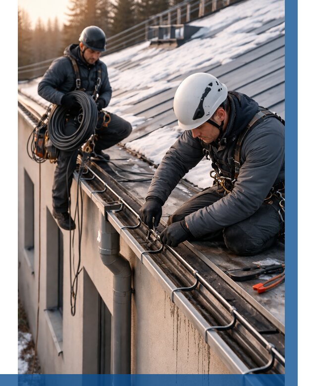 Монтаж греющего кабеля на кровле в Салавате от 480 р. | ВЫСОТНИК-Слв